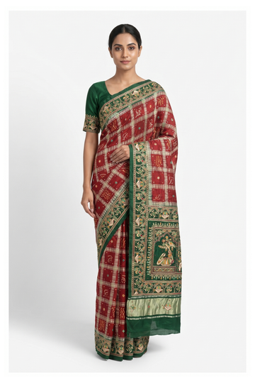 Maroon Gharchola Gajji Silk Wedding Party Wear