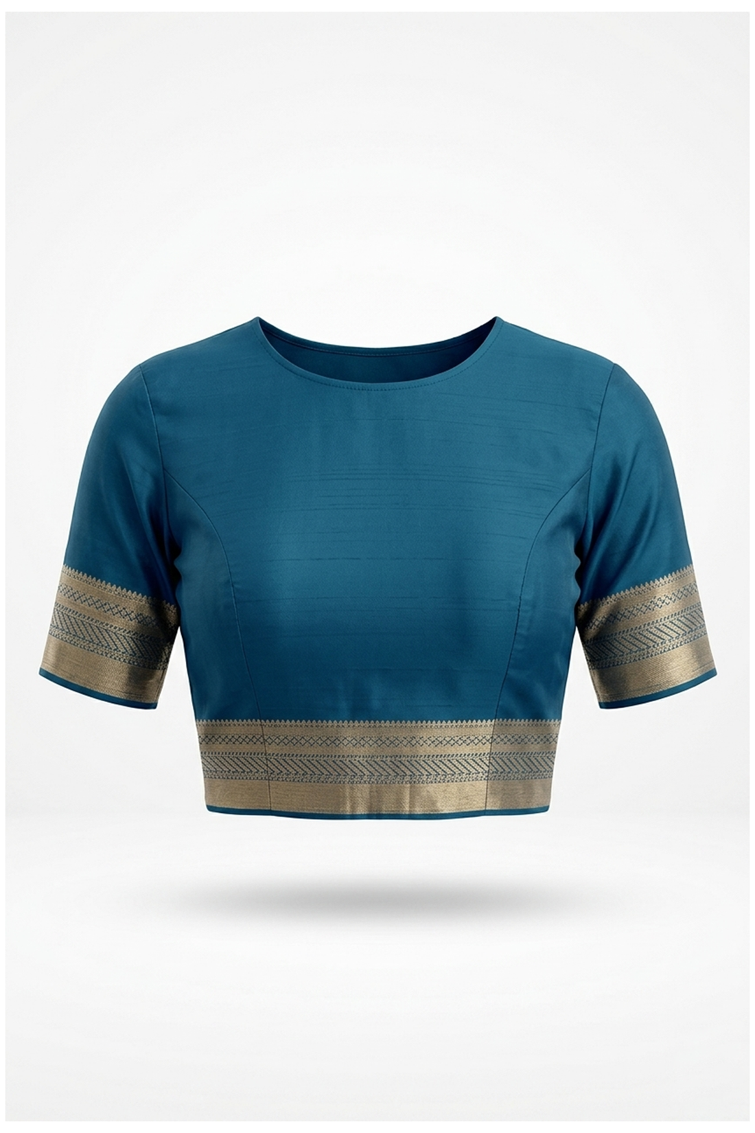 Teal Pure Silk South Saree For Weddings & Parties
