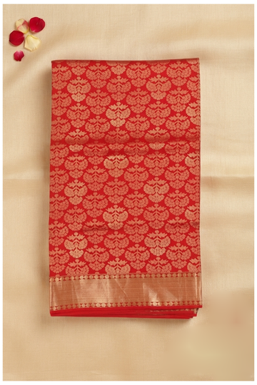 Scarlet Red Pure South Silk Wedding Saree