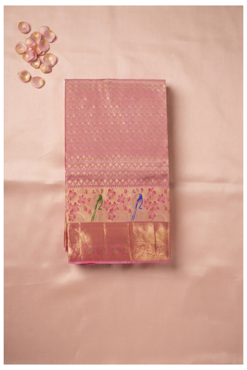 Pink Pure Silk Tissue South Silk Wedding & Party Wear Saree