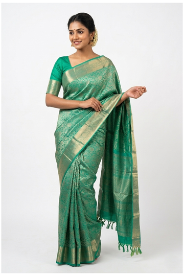 Aqua Green Pure Silk South Silk Wedding & Party Saree