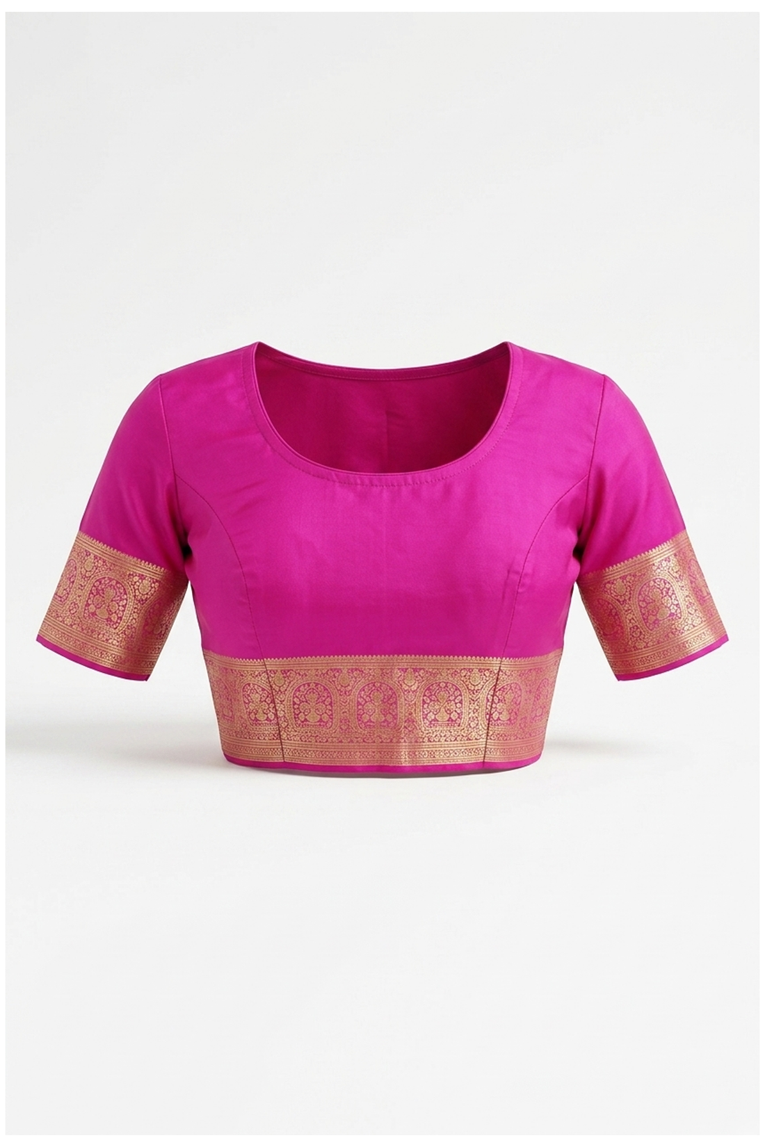 Rani Pink Pure Silk South Saree For Wedding & Party Wear