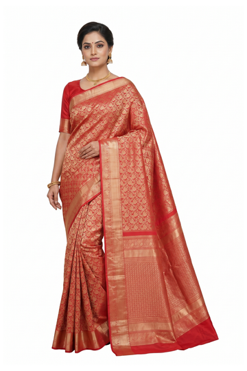 Red Pure Silk South Silk Wedding Saree