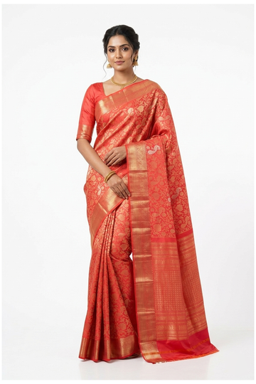Rani Pink South Pure Silk Wedding & Party Wear Saree