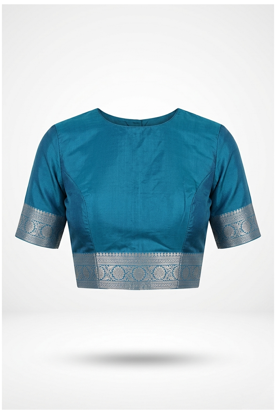 Blue  South Silk Saree With Jaal Weaving