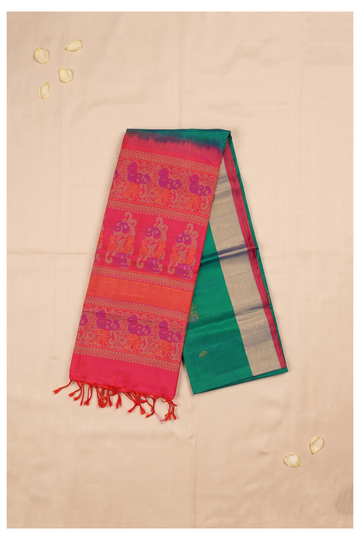 Teal Green Banarasi Pure Silk Wedding Saree