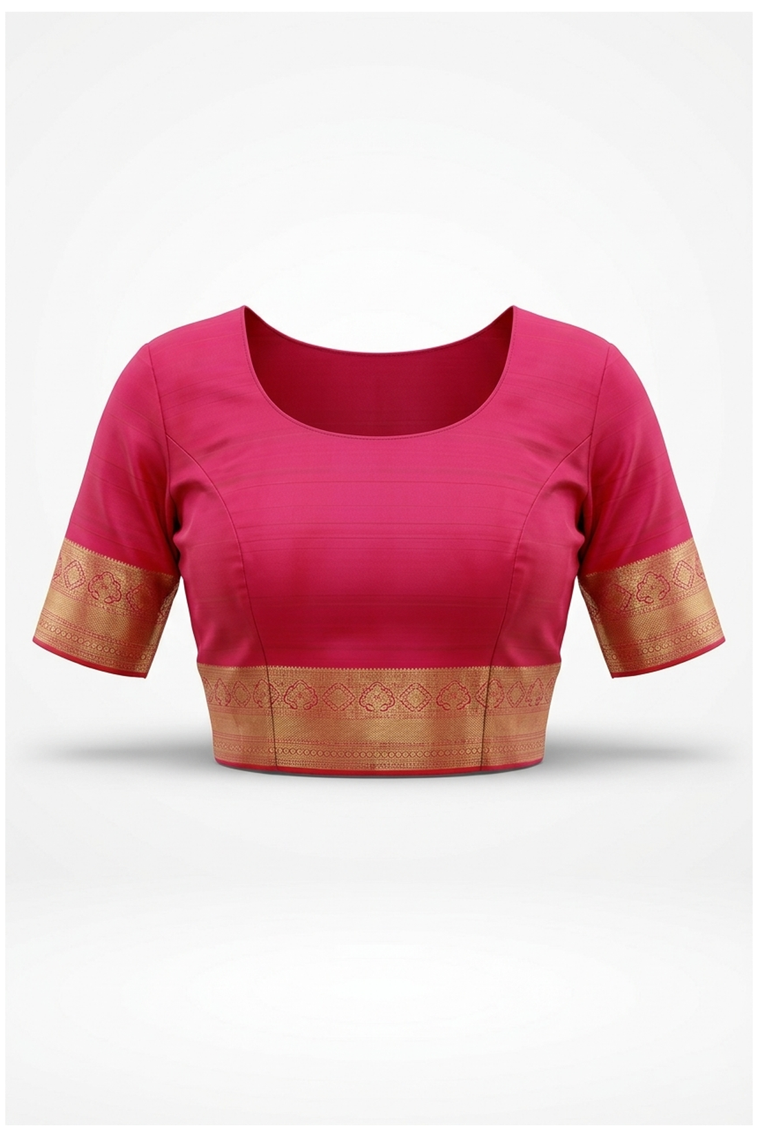 Rani Pink Pure Silk South Saree For Weddings & Parties