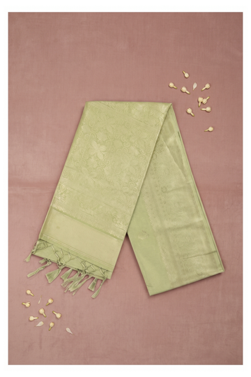 Pistachio Green Banarasi Art Silk Wedding Saree