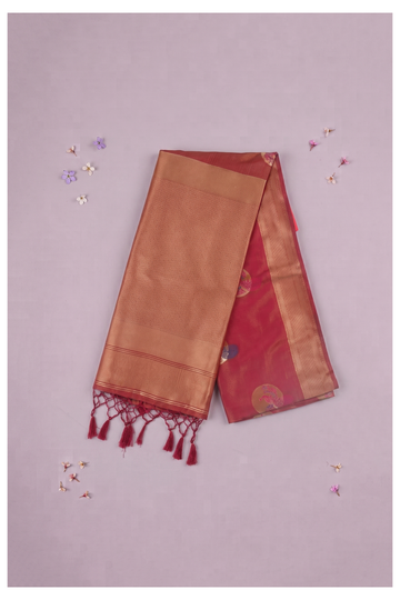 Wine Banarasi Art Silk Wedding Saree