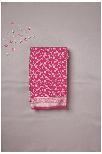 Magenta Banarasi Art Silk Saree For Wedding & Party Wear