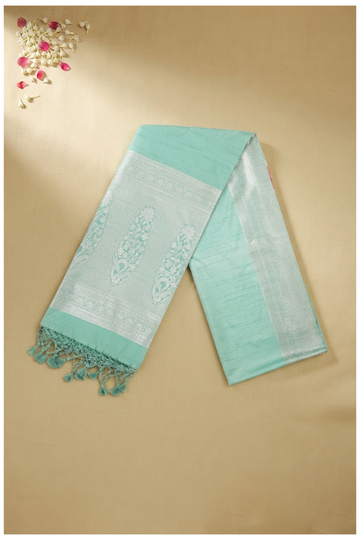 Mint Green South Tissue Silk Wedding & Party Wear Saree