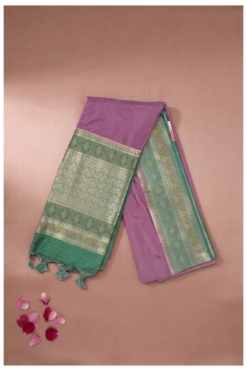 Plum Banarasi Art Silk Saree For Wedding & Parties