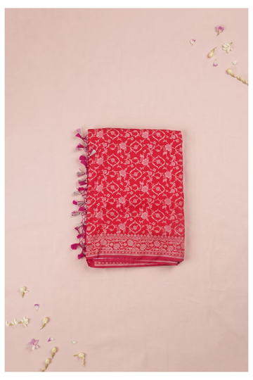 Crimson Red Banarasi Art Silk Wedding & Party Wear Saree