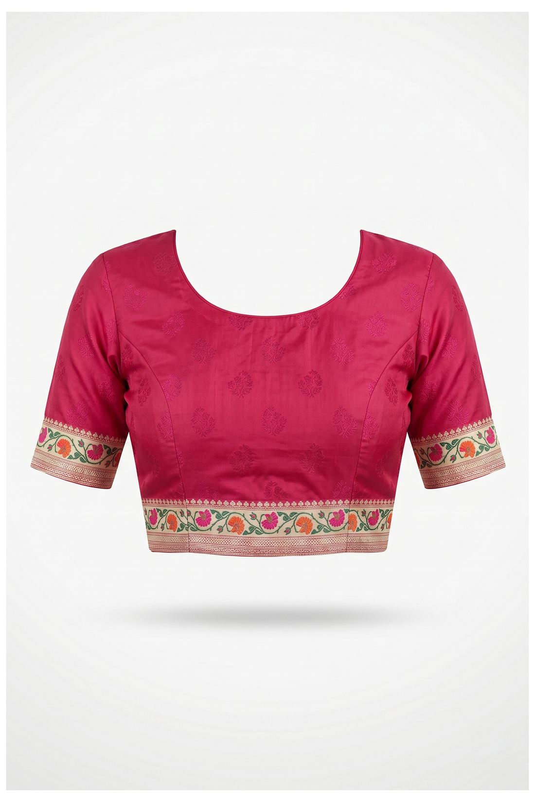 Rani Pink Banarasi Silk Saree With Weaving
