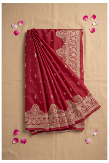 Raspberry Banarasi Art Silk Wedding Saree