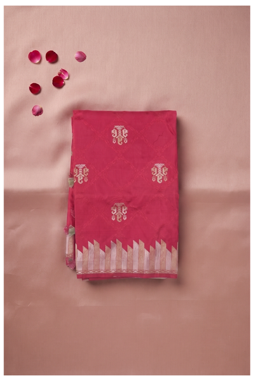 Rani Pink Banarasi Art Silk Wedding And Party Wear Saree