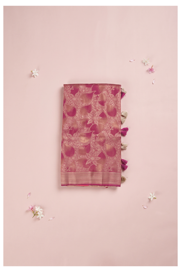 Rani Pink Banarasi Art Silk Wedding & Party Wear Saree