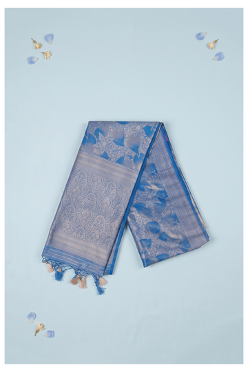 Royal Blue Banarasi Art Silk Saree For Wedding & Party Wear