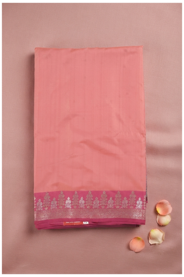 Peach Pink Banarasi Art Silk Wedding Saree