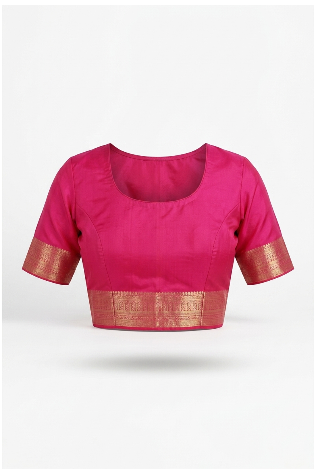 Rani Pink Pure South Silk Wedding And Party Wear Saree