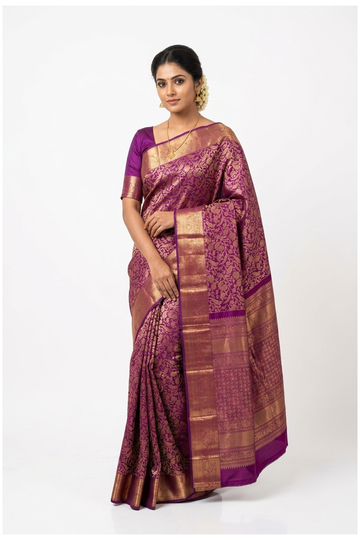 Magenta Pure Silk South Silk Wedding & Party Saree