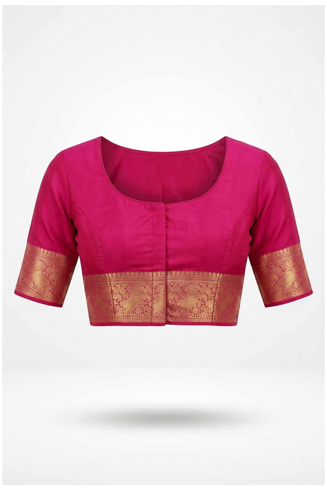 Rani Pink Pure South Silk Wedding Party Wear Saree
