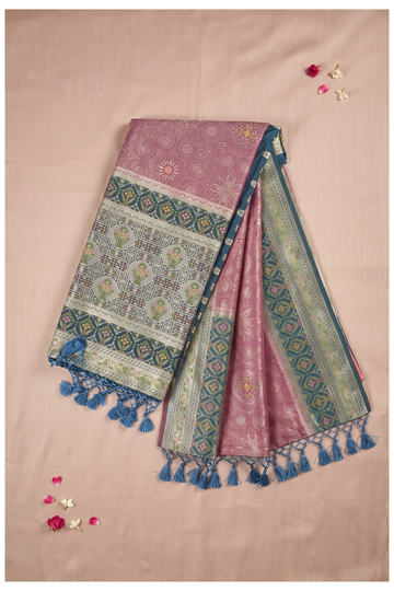 Plum Banarasi Art Silk Wedding Party Wear Saree