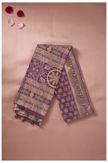 Wine Banarasi Art Silk Saree For Wedding & Party Wear