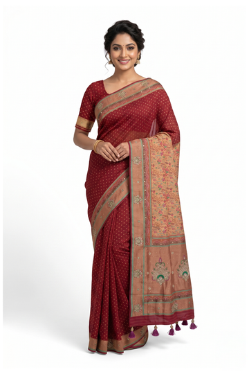 Peach Banarasi Georgette Wedding & Partywear Saree