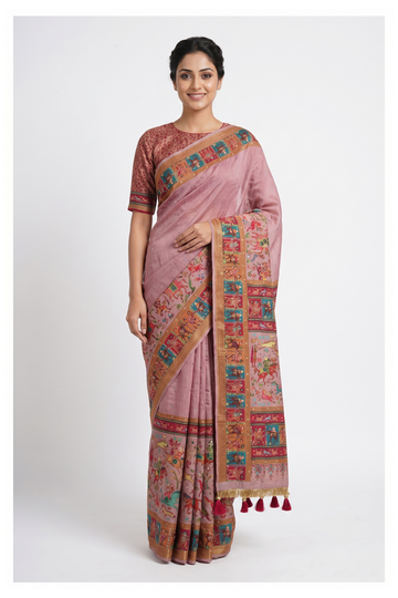 Mauve Banarasi Art Silk Wedding Party Saree