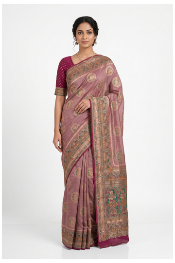 Mauve Banarasi Art Silk Wedding Saree
