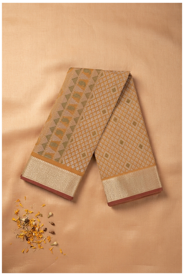 Sandalwood Brown Banarasi Art Silk Wedding Saree