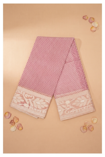 Rose Pink Banarasi Art Silk Wedding Party Wear Saree