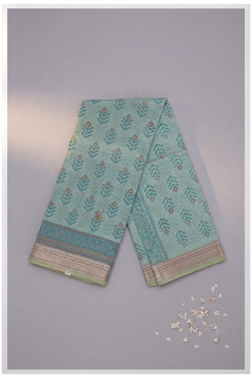 Aqua Banarasi Art Silk Wedding Saree
