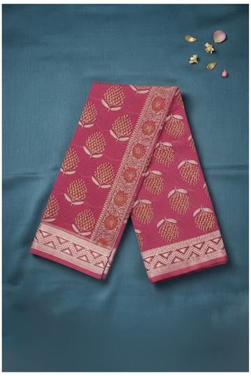 Magenta Banarasi Art Silk Saree For Wedding & Party Wear