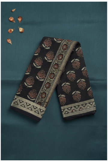 Black Banarasi Art Silk Wedding & Party Wear Saree