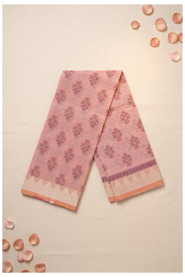 Dusty Pink Cotton Wedding Party Wear Saree