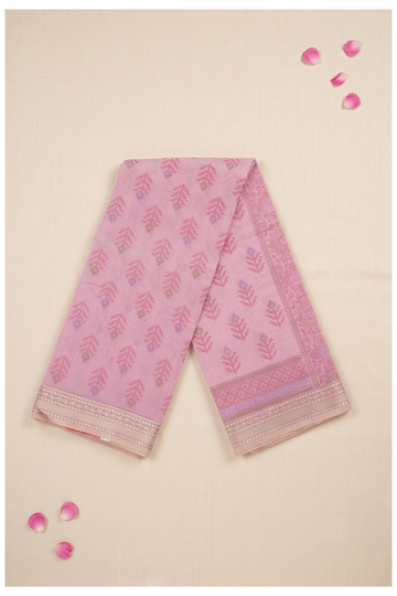 Blush Pink Cotton Wedding Party Wear Saree