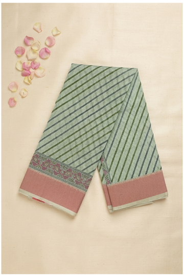 Pale Sage Green Art Silk Cotton Saree For Wedding & Parties
