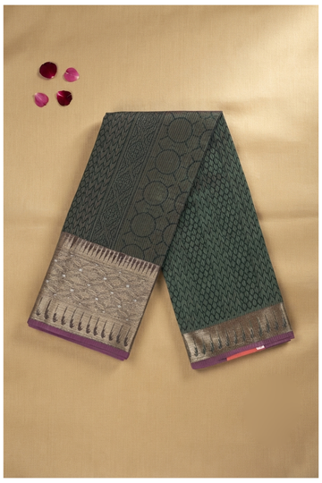 Bottle Green Cotton Wedding & Party Saree