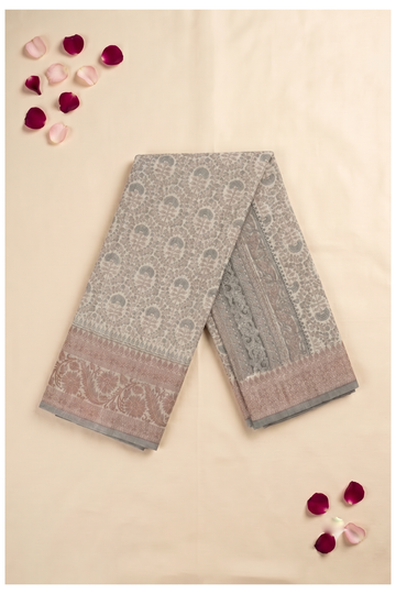 Champagne Cotton Saree For Wedding & Party Wear