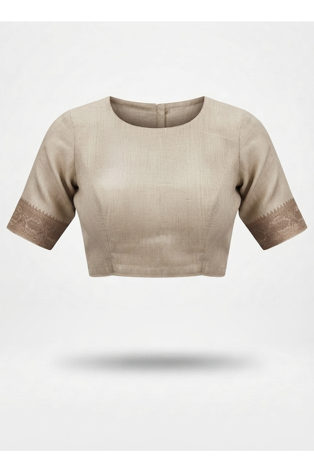 Beige Printed Cotton Wedding And Party Saree