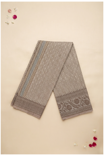 Beige Cotton Saree For Wedding And Party Wear