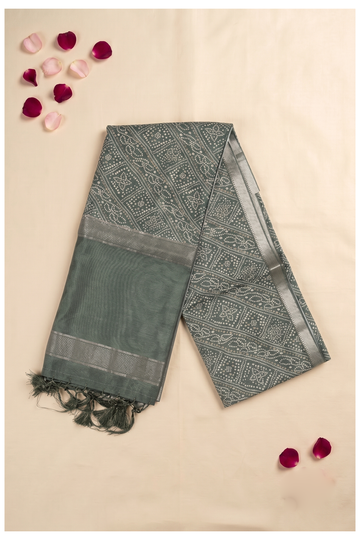 Bottle Green Bandhni Gajji Silk Wedding Party Wear Saree