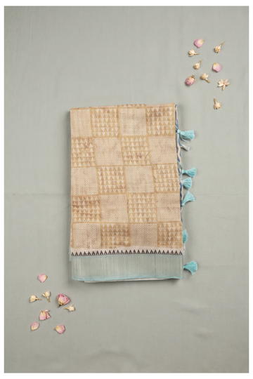 Ecru Cotton Saree For Wedding & Party Wear