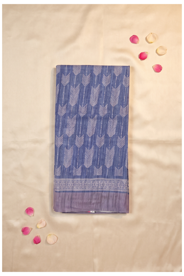 Periwinkle Blue Cotton Wedding & Party Wear Saree