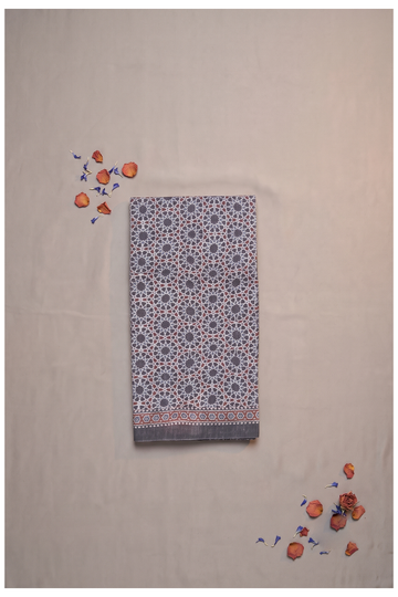 Terracotta Brown Printed Cotton Saree For Wedding & Party Wear