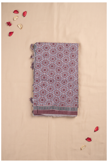 Bottle Green Printed Cotton Wedding & Party Wear Saree