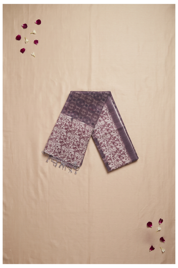 Plum Cotton Saree For Party & Wedding Wear