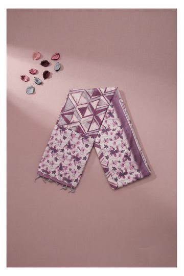 Wine Cotton Party Wear Saree